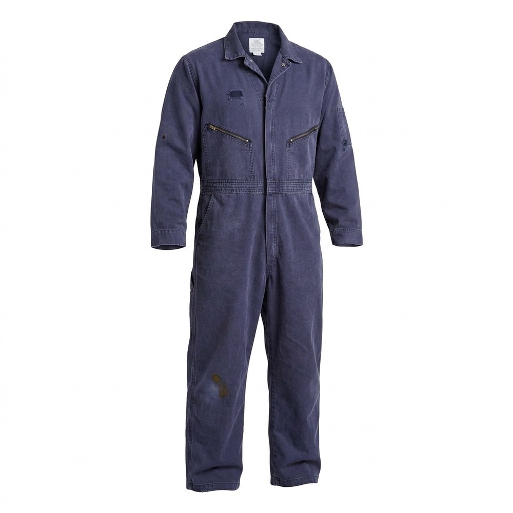 VTG Walls MasterMade Mens 52 Tall Cotton Work Coveralls Blue Distressed Thrashed